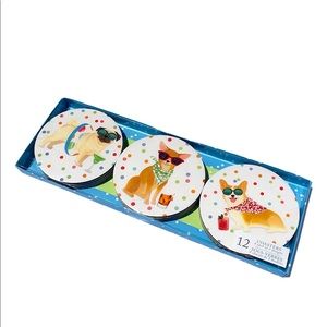 Molly & Rex Set of 12 Paper Coasters, Luau Pups: Pug, Chihuahua & Corgi (14326)
